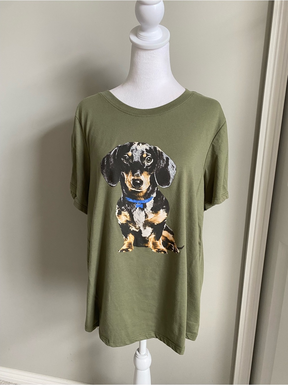 Zoe + Liv Olive Green Dachshund Graphic Tee - Picture 2 of 7